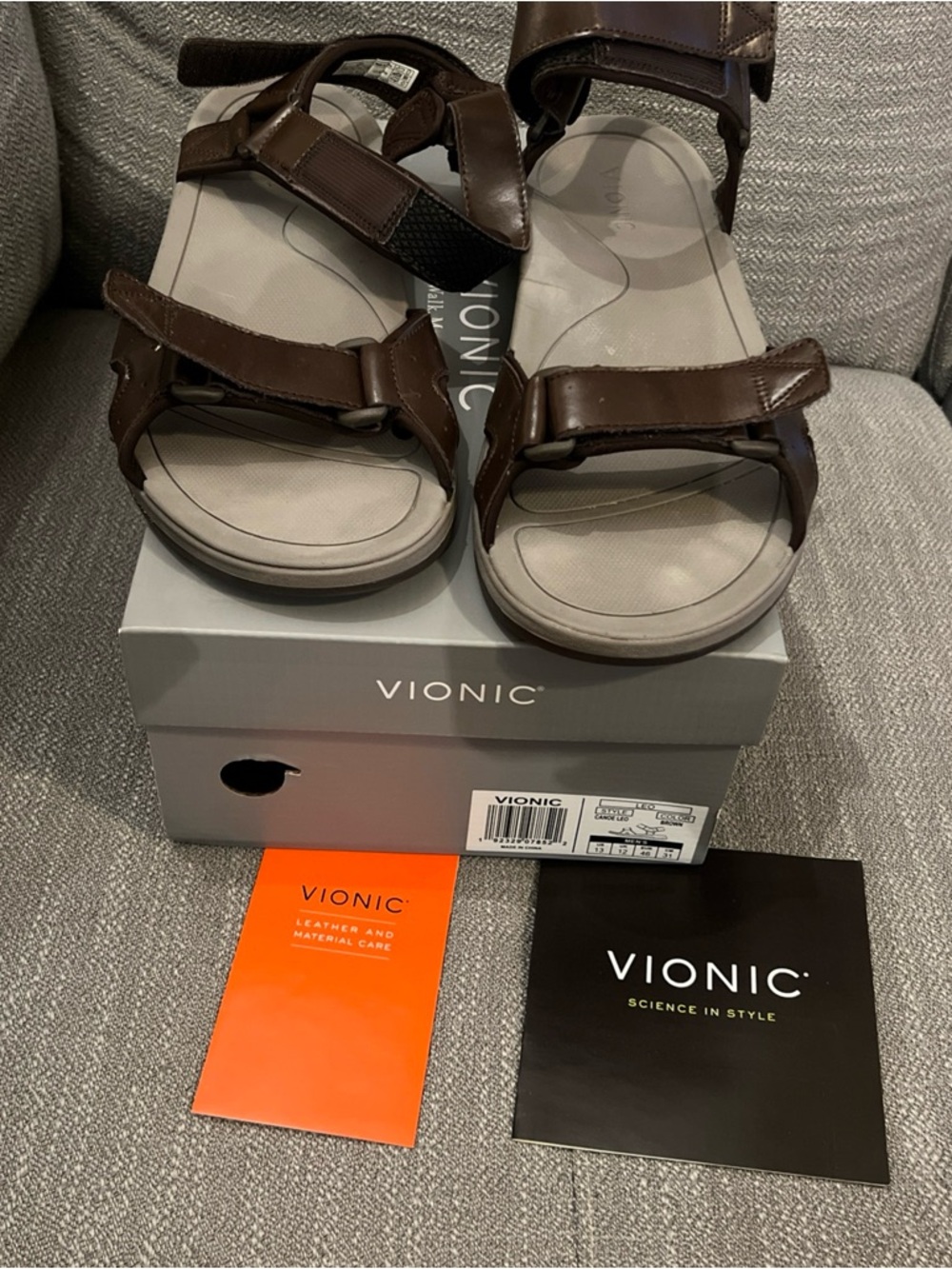 Vionic Canoe Leo Backstrap Sandal Adjustable Brown Sandals Size 13 Preowned